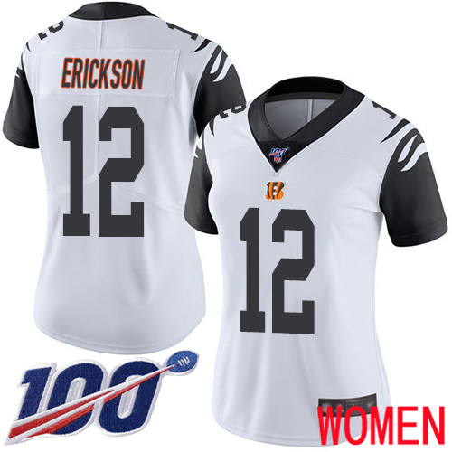 Cincinnati Bengals Limited White Women Alex Erickson Jersey NFL Footballl #12 100th Season Rush Vapor Untouchable->youth nfl jersey->Youth Jersey